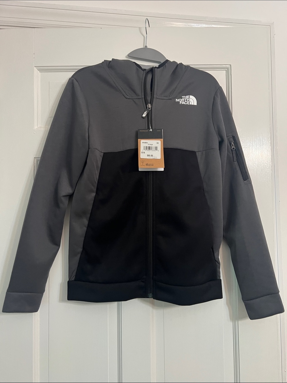 The North Face Kids Gray & Black Full-Zip Hooded Jacket